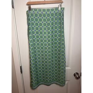 Max Studio Smocked Waist Maxi Skirt Size L Coastal Resort Wear